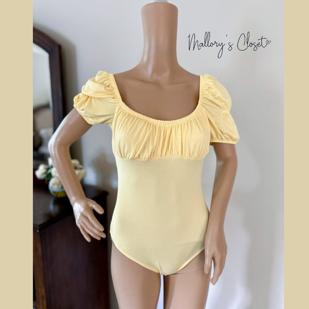 Blair Ruched Puff Sleeve Bodysuit